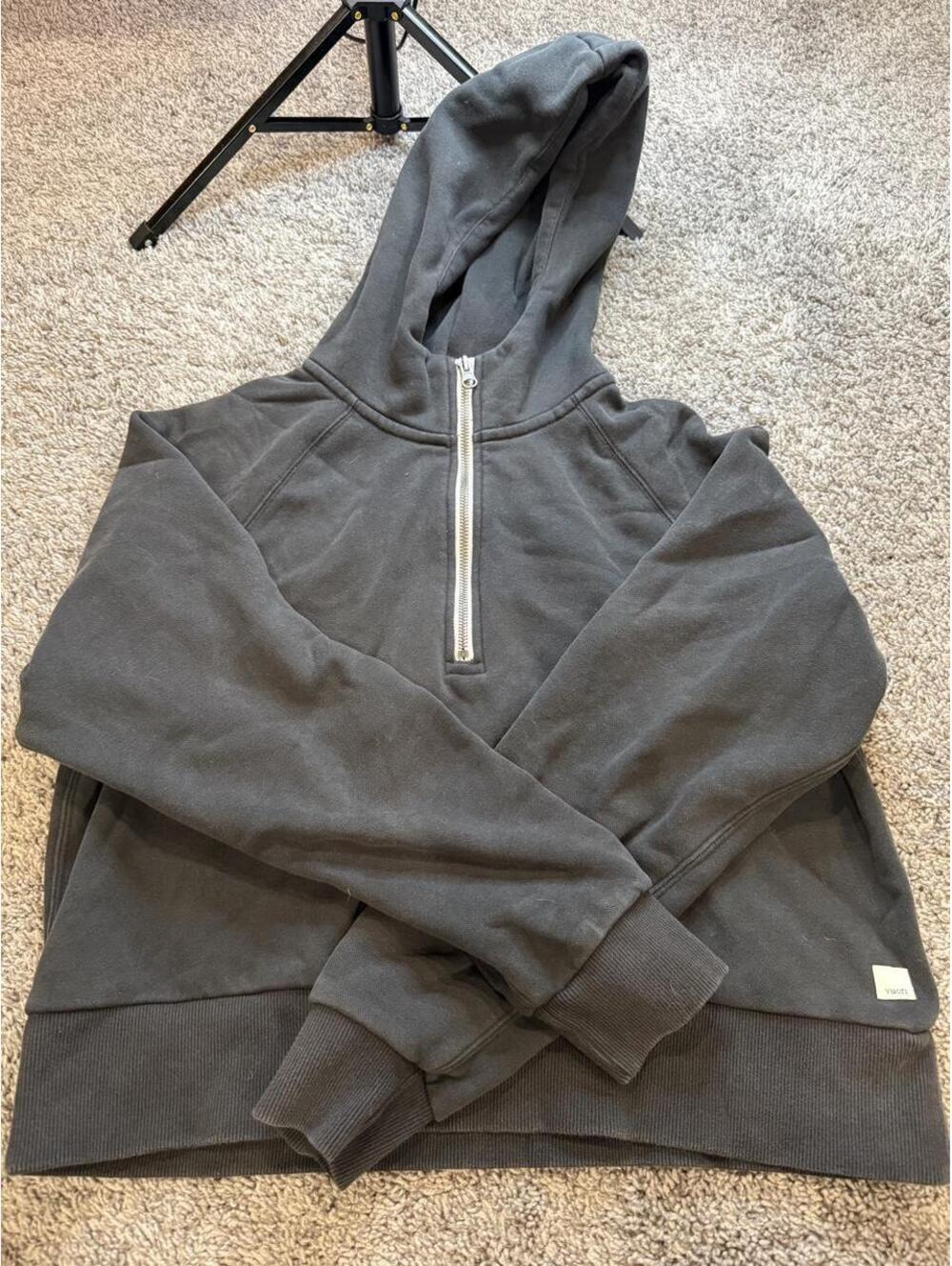 Vuori Gray Half-Zip Hoodie Sweatshirt